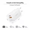 Logilink Caricabatterie USB-A/C 65 W GaN, 1x USB-A (QC), 1x USB-C (PD), bianco