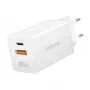 Logilink Caricabatterie USB-A/C 65 W GaN, 1x USB-A (QC), 1x USB-C (PD), bianco