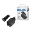 Logilink Kit di ricarica USB-A/C, 15 W, 1x USB-A, 1x USB-C, nero