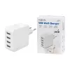 Logilink caricabatterie USB-A, 24 W, 4 porte, 4x USB-A, bianco
