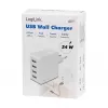 Logilink caricabatterie USB-A, 24 W, 4 porte, 4x USB-A, bianco