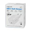 LogiLink caricabatterie USB-C 20 W GaN, 1 porta, USB Power Delivery, bianco