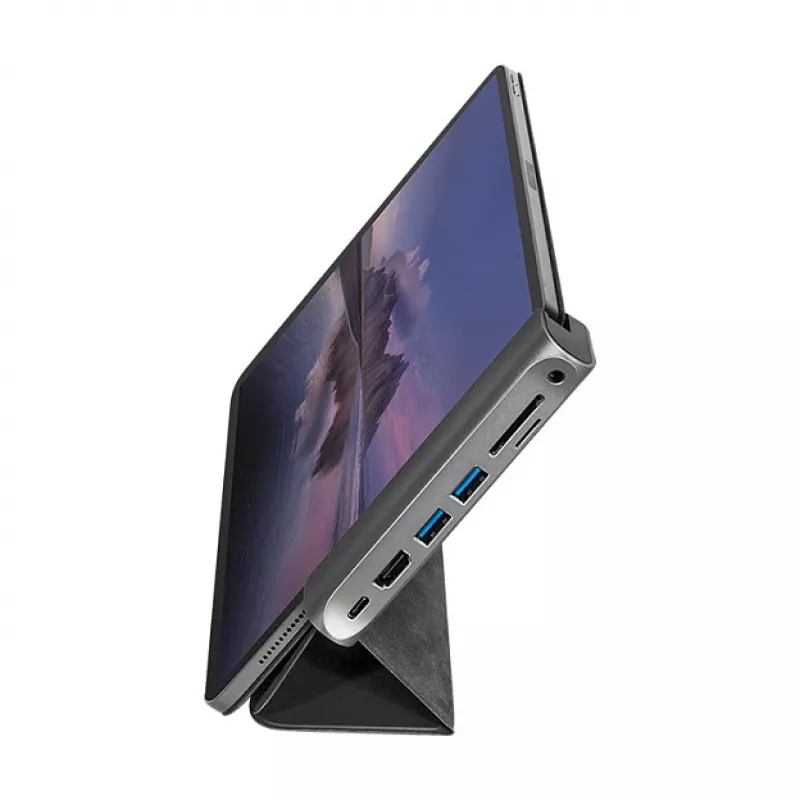 LOGILINK docking station USB-C, 7 porte, USB 3.2 Gen1, 100W PD, 4K HDMI, per iPad, alluminio (UA0385)