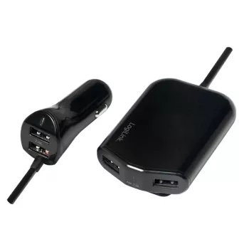 Logilink caricabatterie da auto USB, 2+2 porte, 24 W, nero