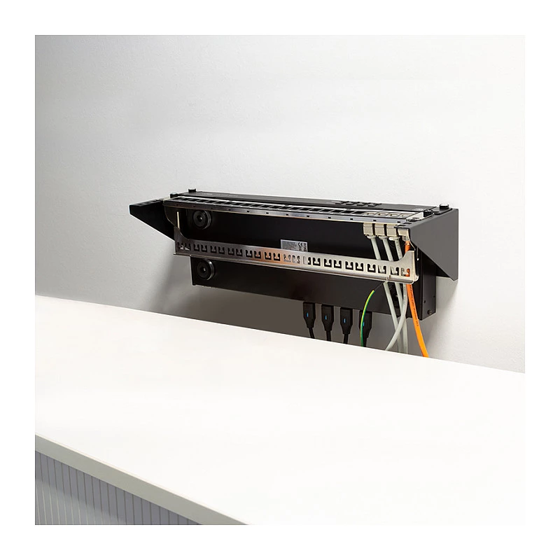 Logilink WB0011 Rack 19 pollici 1U per montaggio sottotavolo o a parete, nero