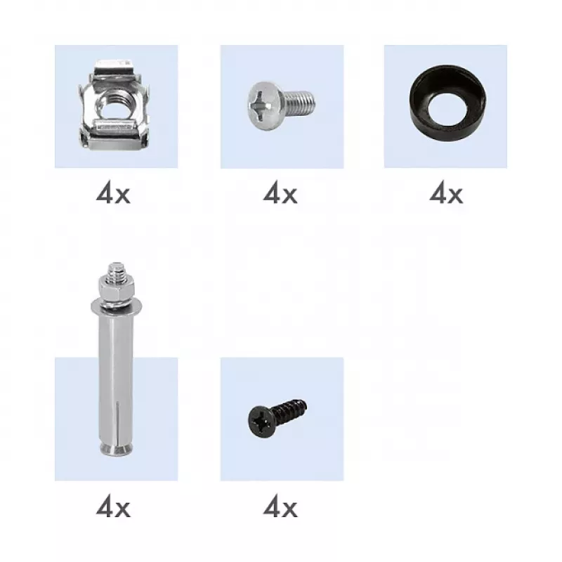 Logilink WB0011 Rack 19 pollici 1U per montaggio sottotavolo o a parete, nero
