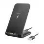 Logilink supporto di ricarica rapida wireless 15 W, doppia bobina, nero