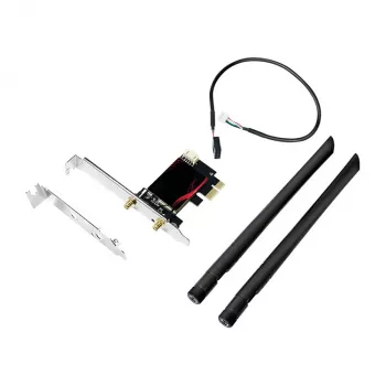 LogiLink WL0248 scheda PCI-Express Wi-Fi 6E AX5400 tri-band con Bluetooth 5.2, 2,4/5/6 GHz, 2 antenne rimovibili da 5 dBi, Intel AX210, WPA3, Windows 10/11 e Linux