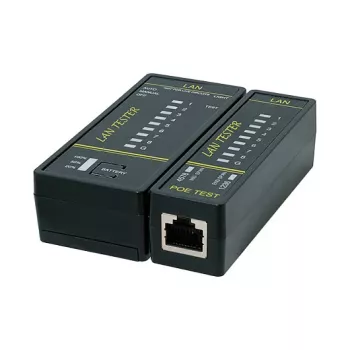 LOGILINK WZ0080 tester per cavi LAN e PoE finder con magnete, torcia, LCD retroilluminato, portata 300 m