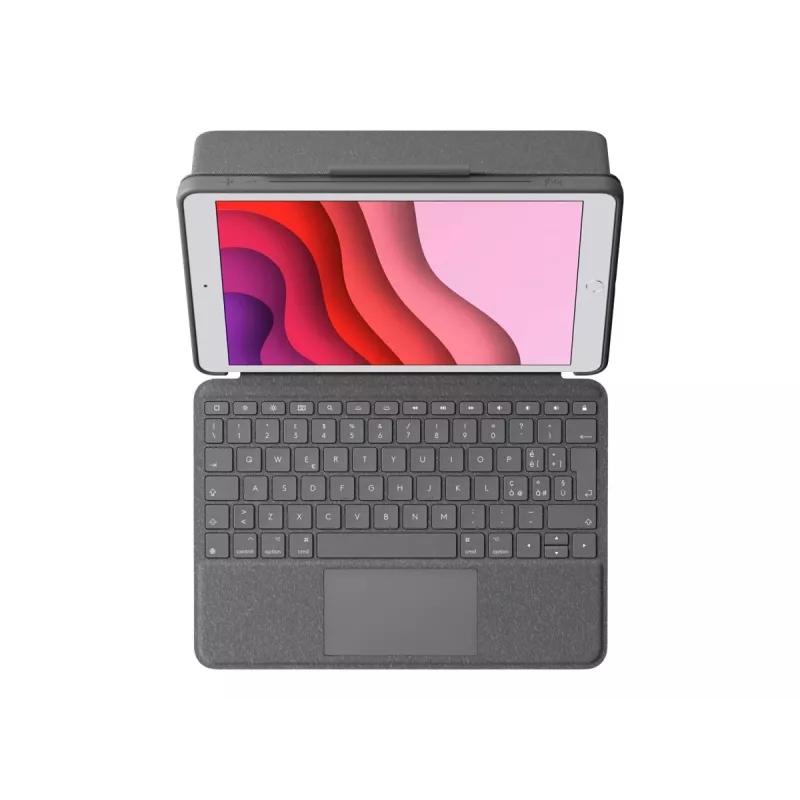 Logitech Combo Touch - Custodia con tastiera e folio - con trackpad - retroilluminata - Apple Smart Connector - QWERTY - Italiano - grafite - per Apple iPad 10,2 pollici (7ª generazione, 8ª generazione, 9ª generazione)