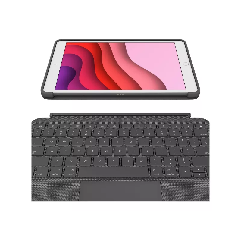 Logitech Combo Touch - Custodia con tastiera e folio - con trackpad - retroilluminata - Apple Smart Connector - QWERTY - Italiano - grafite - per Apple iPad 10,2 pollici (7ª generazione, 8ª generazione, 9ª generazione)