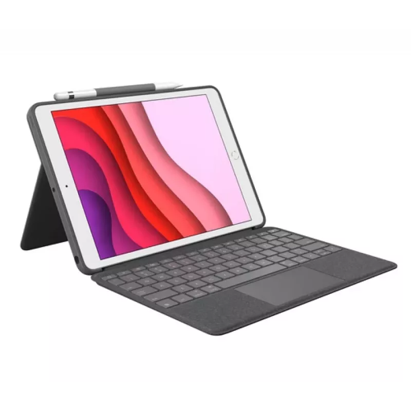 Logitech Combo Touch tastiera e custodia folio con trackpad per Apple iPad 10,2 pollici (7ª, 8ª, 9ª generazione) - grafite - layout UK
