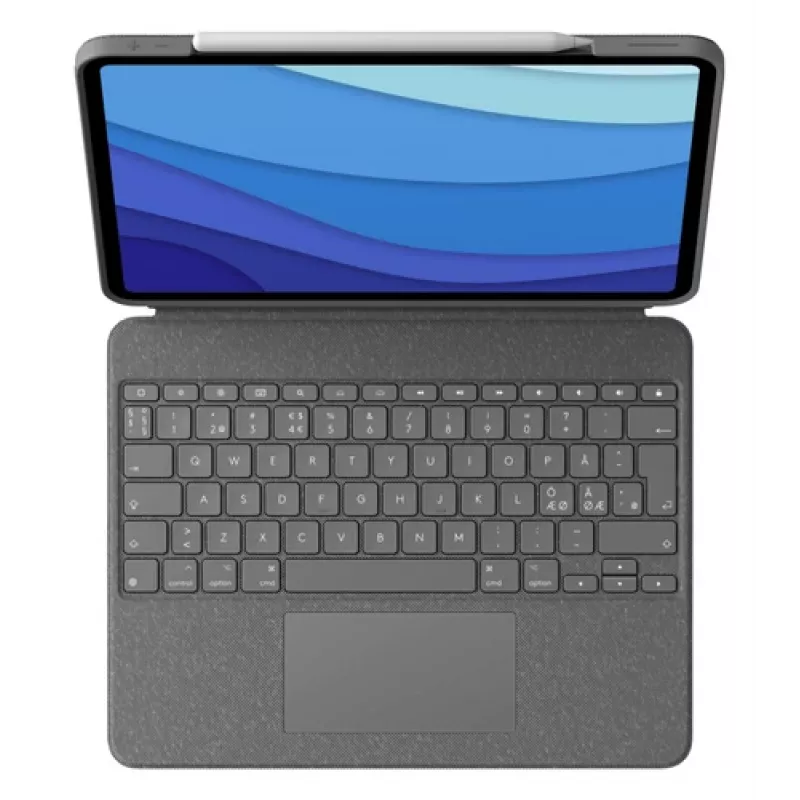 Logitech Combo Touch custodia con tastiera e trackpad per iPad Pro 12.9 (5ª gen.), layout Pan Nordic, Oxford Gray