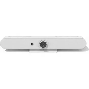 Logitech ConferenceCam Rally Bar Mini bianco - barra videoconferenza 4K UHD con autoframing AI, 6 microfoni beamforming, supporto dual-display