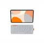 Logitech Flip Folio Custodia con tastiera e folio - formato completo - senza fili - Bluetooth 5.1 LE - AZERTY - francese - grigio chiaro - per Apple iPad Air 10,9