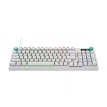 Logitech G316 X 98 tastiera meccanica compatta da gaming, GX Brown Tactile, LIGHTSYNC RGB, bianco, layout tedesco