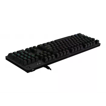 Logitech G512 tastiera da gaming meccanica - GX Brown tattile, LIGHTSYNC RGB, USB pass-through, alluminio aeronautico, formato completo