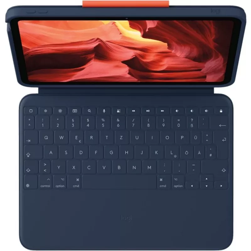 Logitech Rugged Combo 4 custodia con tastiera per iPad 10ª generazione - Classic Blue (layout francese AZERTY)