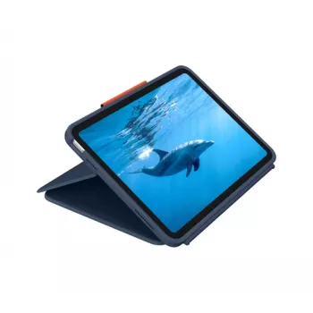 Logitech Rugged Combo 4 Custodia con tastiera e trackpad per iPad 10ª generazione, Apple Smart Connector, Classic Blue