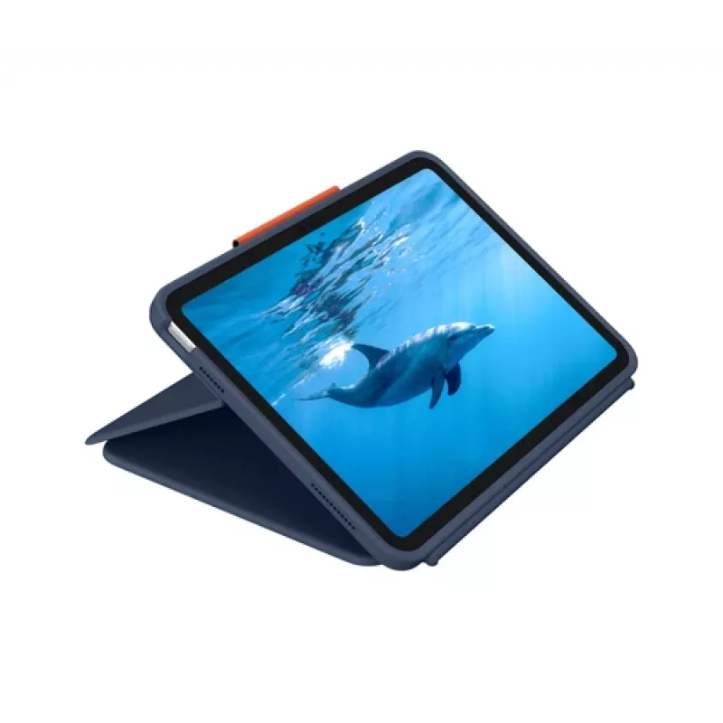 Logitech Rugged Combo 4 Custodia con tastiera e trackpad per iPad 10ª generazione, Apple Smart Connector, Classic Blue