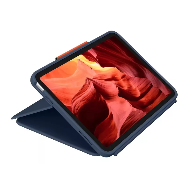 Logitech Rugged Combo 4 Custodia con tastiera e trackpad per iPad 10ª generazione, Apple Smart Connector, Classic Blue