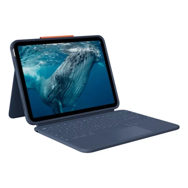 Logitech Rugged Combo 4c Touch Classic Blue (CH) custodia con tastiera e trackpad per iPad 7/8/9