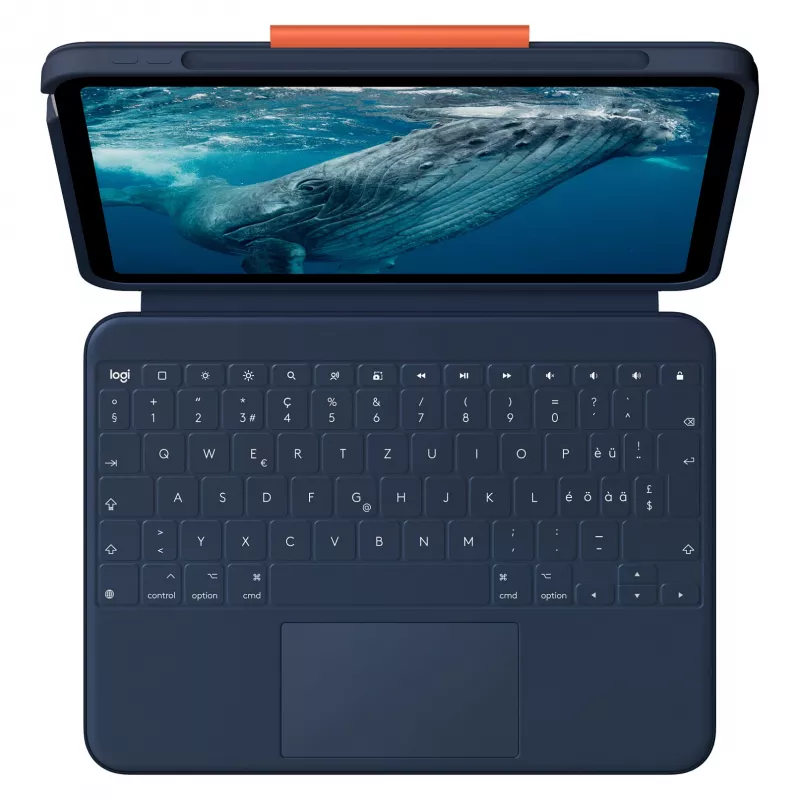 Logitech Rugged Combo 4c Touch Classic Blue (CH) custodia con tastiera e trackpad per iPad 7/8/9