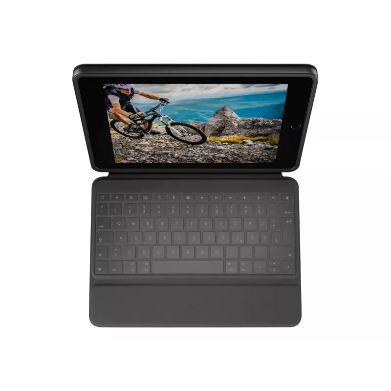 Logitech Rugged Folio tastiera e custodia folio con Apple Smart Connector - layout AZERTY francese - grafite - per iPad Apple 10,9