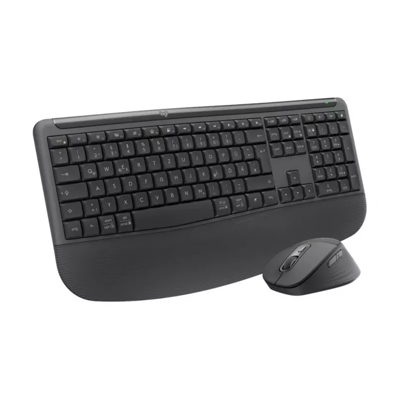 Logitech Signature Comfort Plus Combo MK880 for Business - set tastiera e mouse - Full Size - con indicatore LED della batteria - wireless - USB-C, Bluetooth LE - QWERTZ - tedesco - grafite