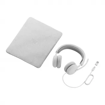 Logitech Zone Wired 2 Cuffie on-ear USB-C con microfono ad archetto con cancellazione del rumore, off-white