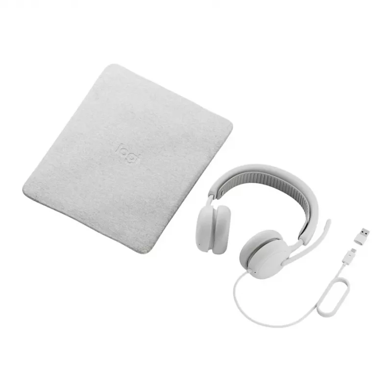 Logitech Zone Wired 2 Cuffie on-ear USB-C con microfono ad archetto con cancellazione del rumore, off-white