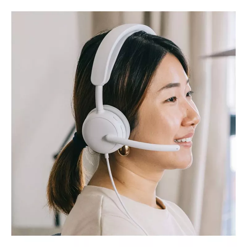 Logitech Zone Wired 2 Cuffie on-ear USB-C con microfono ad archetto con cancellazione del rumore, off-white