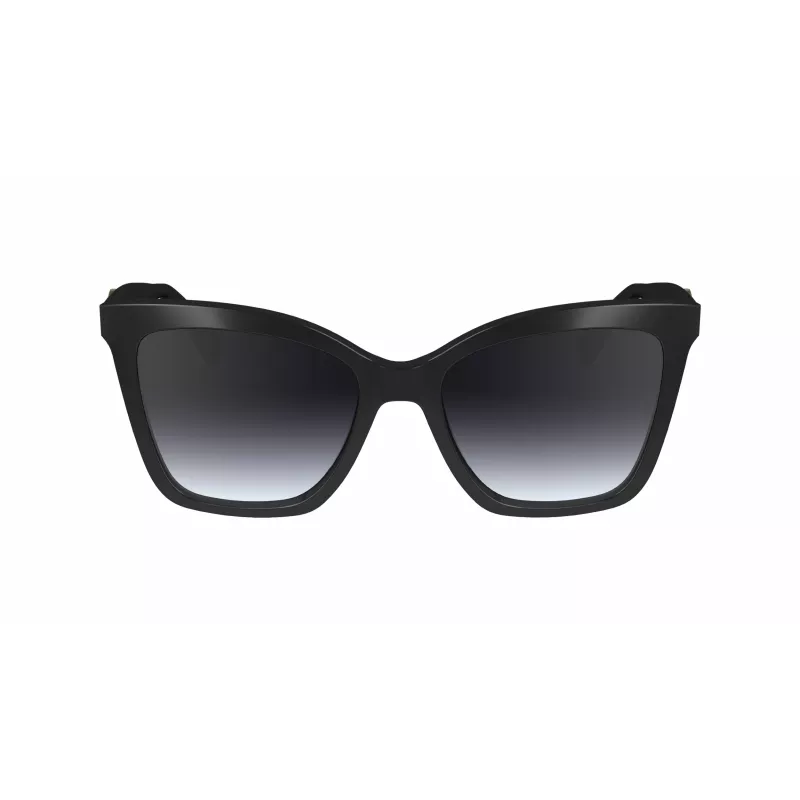 LONGCHAMP LO742S-001 Occhiali da sole da donna - Montatura nera, lenti sfumate grigie, 54 mm