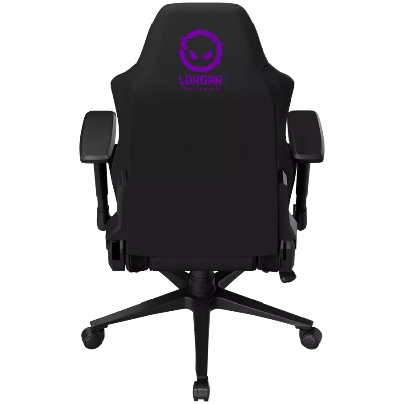 LORGAR CHA41 Sedia da gaming ergonomica Advanced, tessuto Premium Anti-Stain, nero/lilla