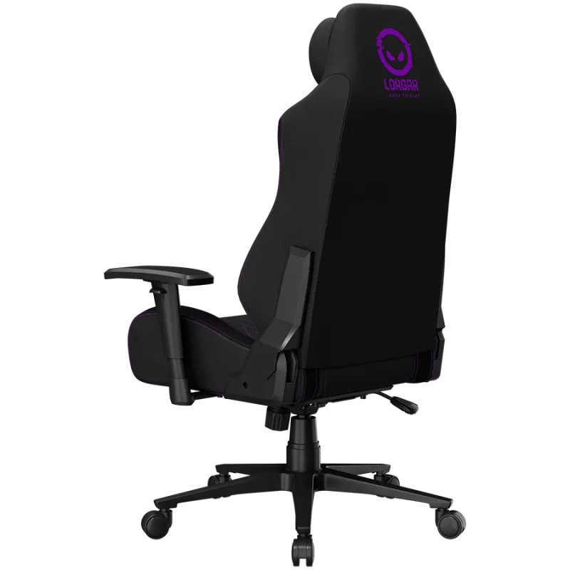LORGAR CHA41 Sedia da gaming ergonomica Advanced, tessuto Premium Anti-Stain, nero/lilla