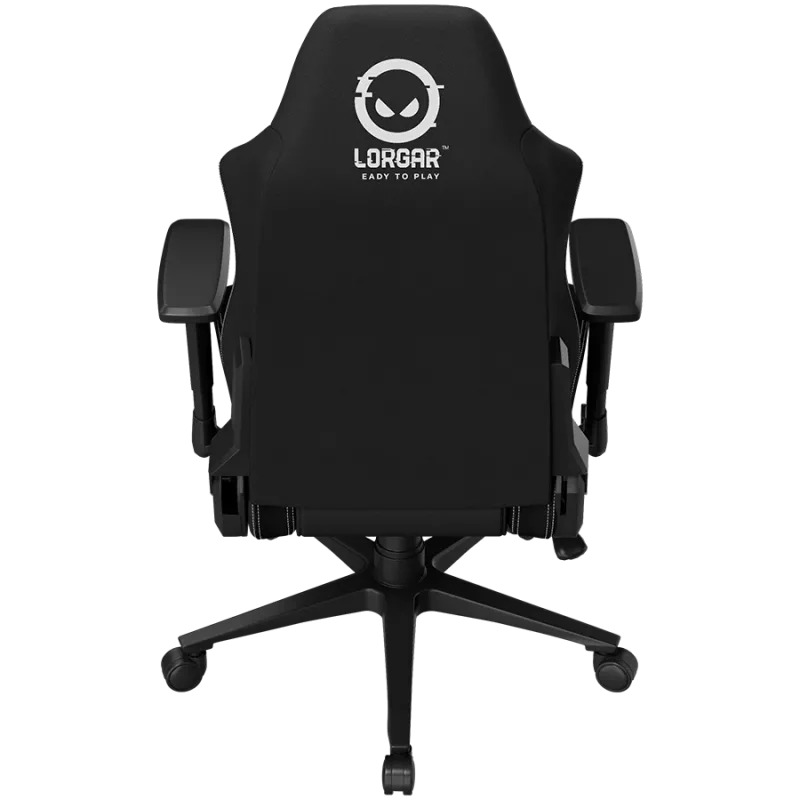 LORGAR CHA41 Sedia da gaming ergonomica Advanced, tessuto premium anti-macchia, nero/bianco