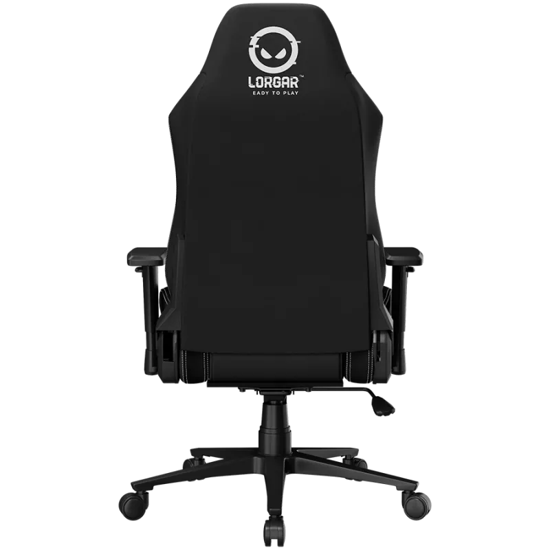 LORGAR CHA41 Sedia da gaming ergonomica Advanced, tessuto premium anti-macchia, nero/bianco