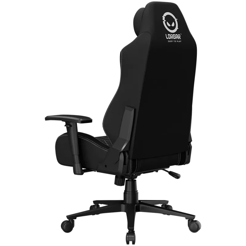 LORGAR CHA41 Sedia da gaming ergonomica Advanced, tessuto premium anti-macchia, nero/bianco