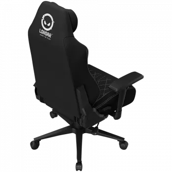 LORGAR CHA41 Sedia da gaming ergonomica Advanced, tessuto premium anti-macchia, nero/bianco