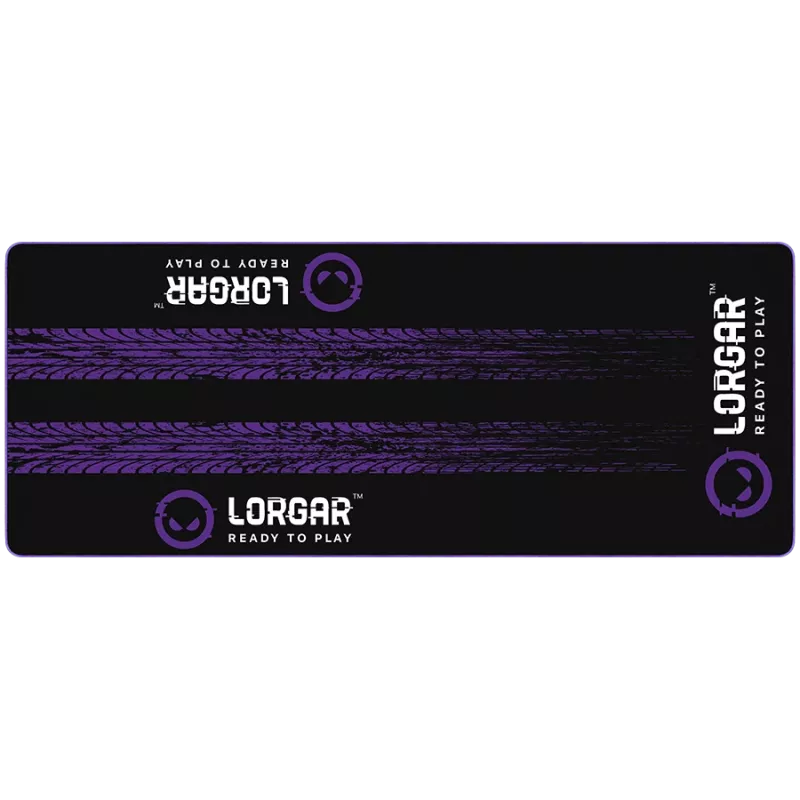 LORGAR RX1FM Tappetino da pavimento Sim Racing Advanced, con bordo overlock, 1700x700x3 mm, nero/viola