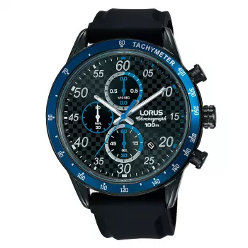 Orologio da uomo Lorus al quarzo analogico RM337EX9 quadrante blu cinturino in pelle marrone 43 mm