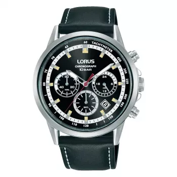 LORUS Orologio da uomo Cronografo al quarzo RT301KX9 42mm Acciaio inox Quadrante nero