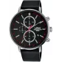 Lorus orologio al quarzo da uomo RM365FX9 - cassa in acciaio inox 43mm, quadrante nero, cinturino argento, resistenza all'acqua 100m
