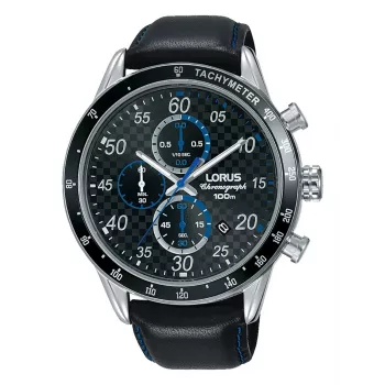 Lorus RM341EX9 Orologio uomo quarzo analogico 45mm acciaio inox nero silicone