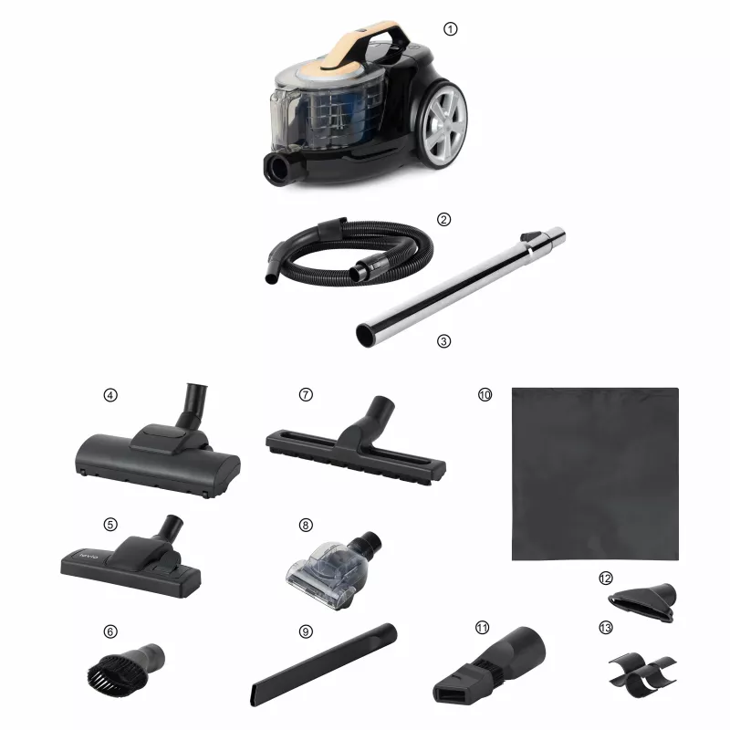 Lovio LVCVC003 VacuuFlex L Plus aspirapolvere senza sacco, 899 W, HEPA H13, 3 l