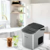 Lovio LVIM001SL Crystal Ice Home macchina del ghiaccio – 12 kg/24h, serbatoio da 2,2L, argento/nero