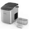 Lovio LVIM001SL Crystal Ice Home macchina del ghiaccio – 12 kg/24h, serbatoio da 2,2L, argento/nero