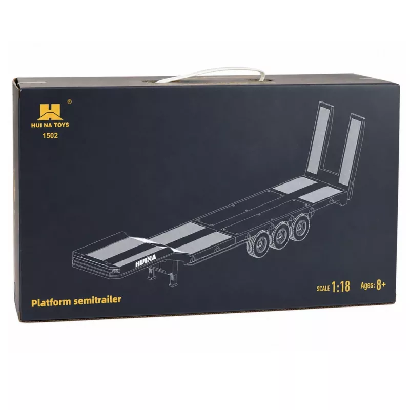 Rimorchio a pianale ribassato per Scania 770S Huina grigio 1:18