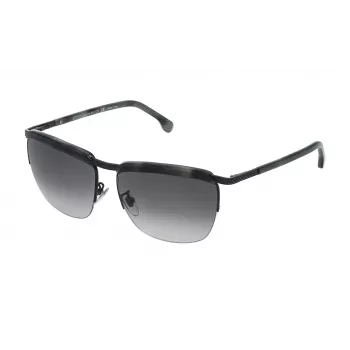 LOZZA SL2282M590531 occhiali da sole unisex rettangolari montatura acetato havana lenti in policarbonato grigie UV400 59mm
