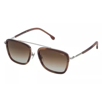 LOZZA SL2291M-579Y Uomo Occhiali da Sole Rettangolari in Acetato Havana 54mm